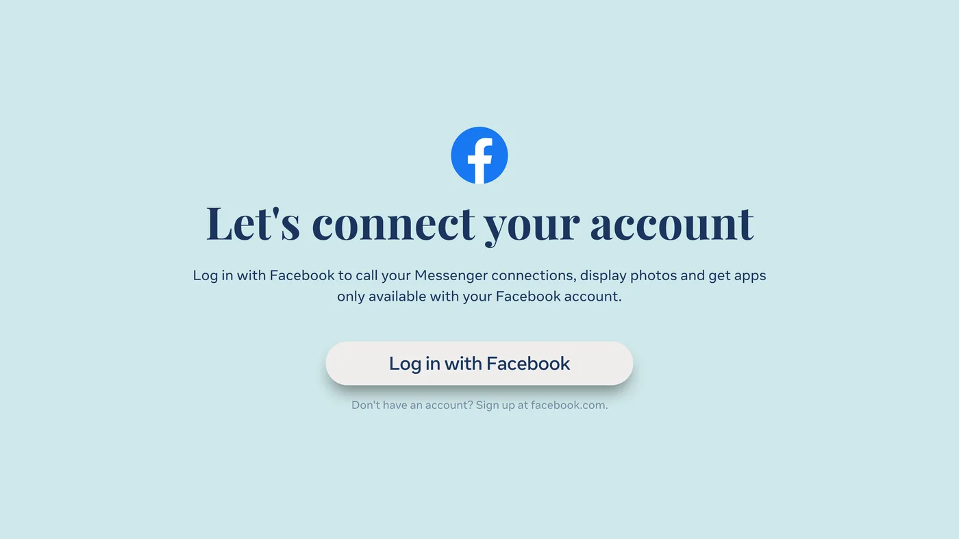 Portal TV — Facebook login